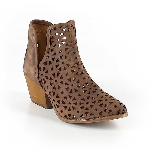 Coolway Shoes - Brown Perforated Ankle Booties